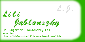 lili jablonszky business card